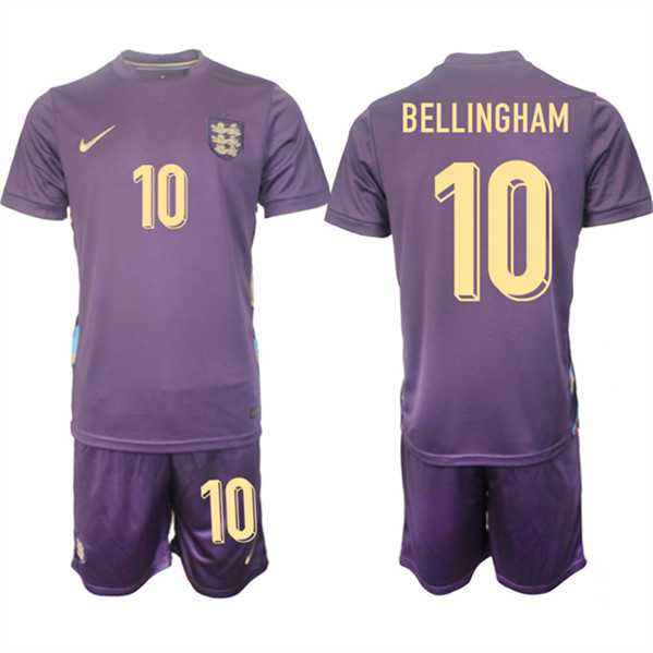 Men's England #10 Jude Bellingham 2024-25 Purple Away Soccer Jersey Suit,We sell and wholesale Men's England #10 Jude Bellingham 2024-25 Purple Away Soccer Jersey Suit on line form chian!